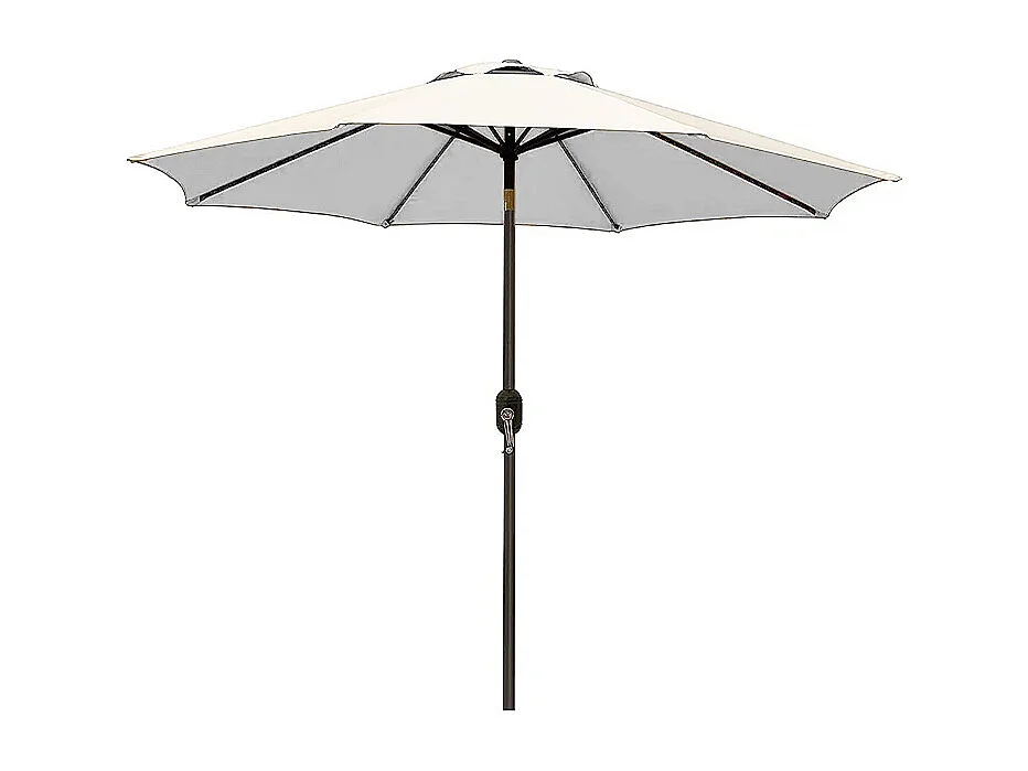 Ombrellone Da Giardino Parasole Per Balcone Con Air Vent Inclinazione Regolabile Apertura A Manovella Anti UV Impermeabile Per Mare Spiaggia Piscina 2.7 M Bianco