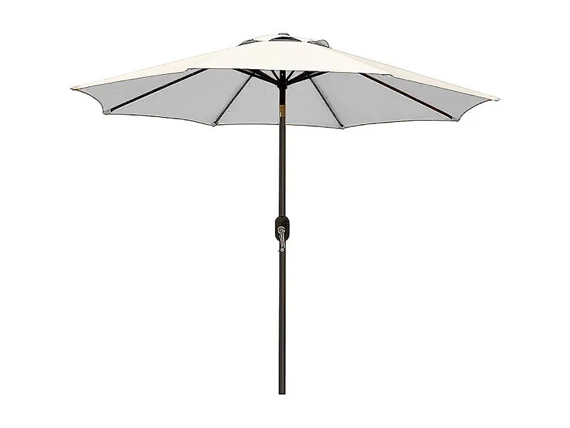 Ombrellone Da Giardino Parasole Per Balcone Con Air Vent Inclinazione Regolabile Apertura A Manovella Anti UV Impermeabile Per Mare Spiaggia Piscina 2.7 M Bianco