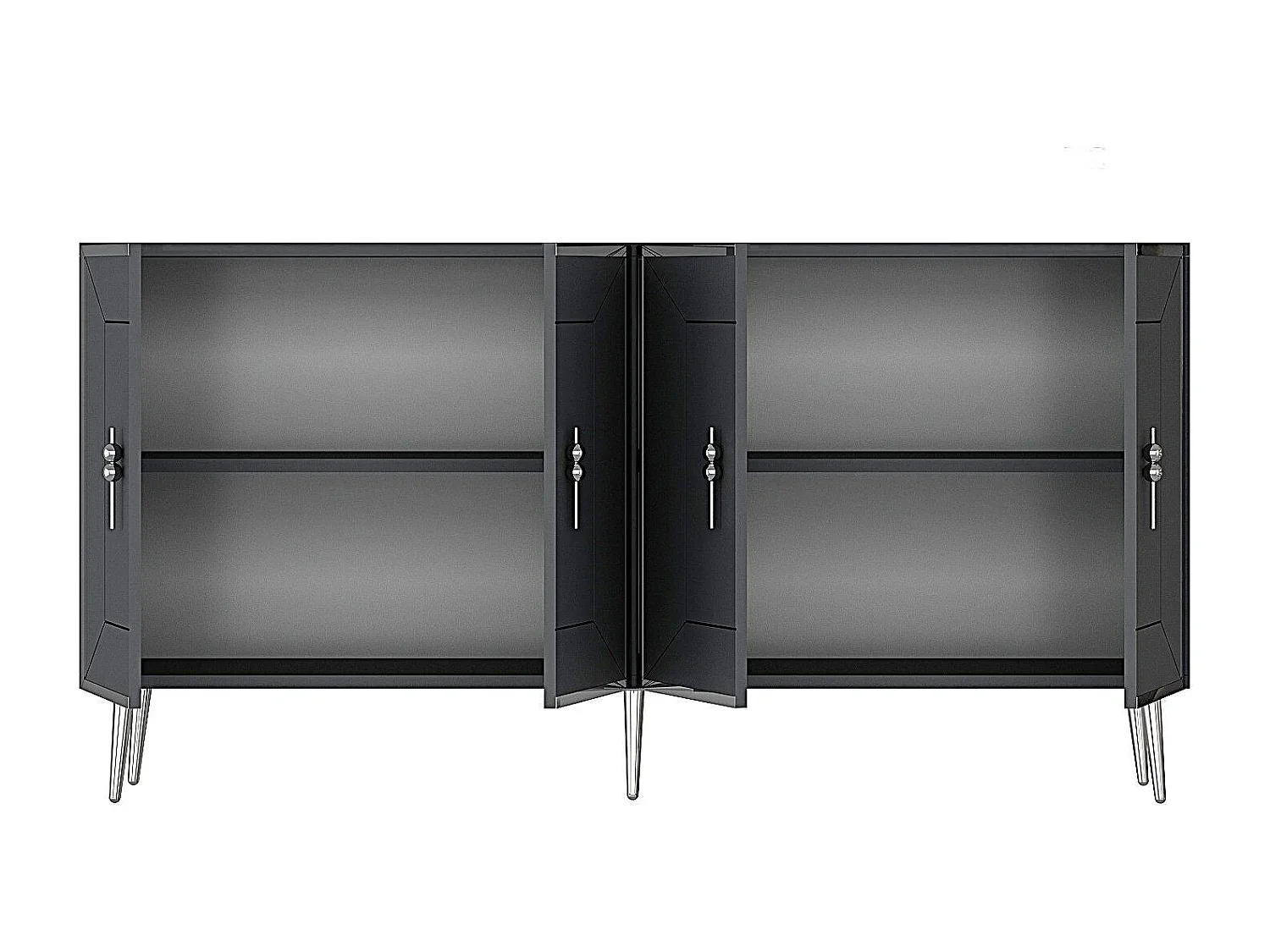 Aparador – 150 cm – Antracita y Plata – Tablero de Partículas