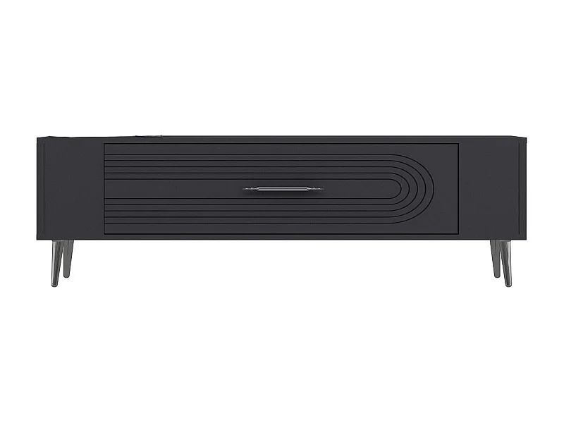 TV-Ständer – 120 cm x 48,2 cm x 26,4 cm – Anthrazit und Silber – Melamin