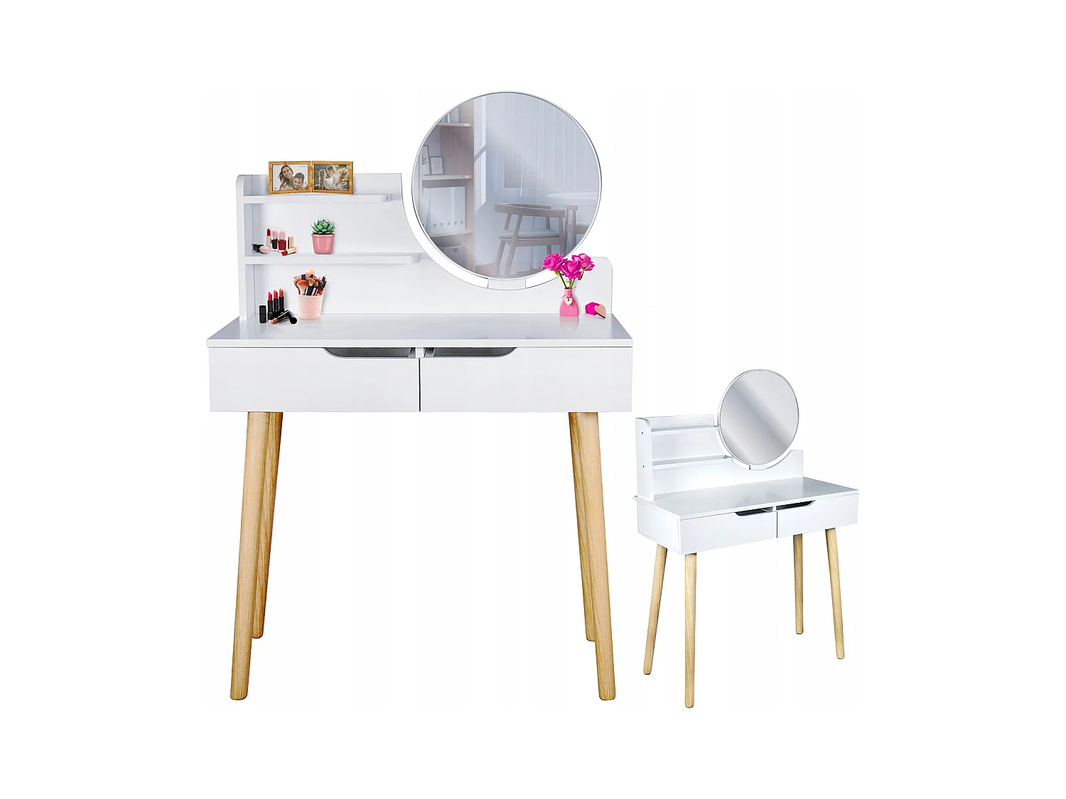SCANDI cosmetic Coiffeuse scandinave avec miroir
