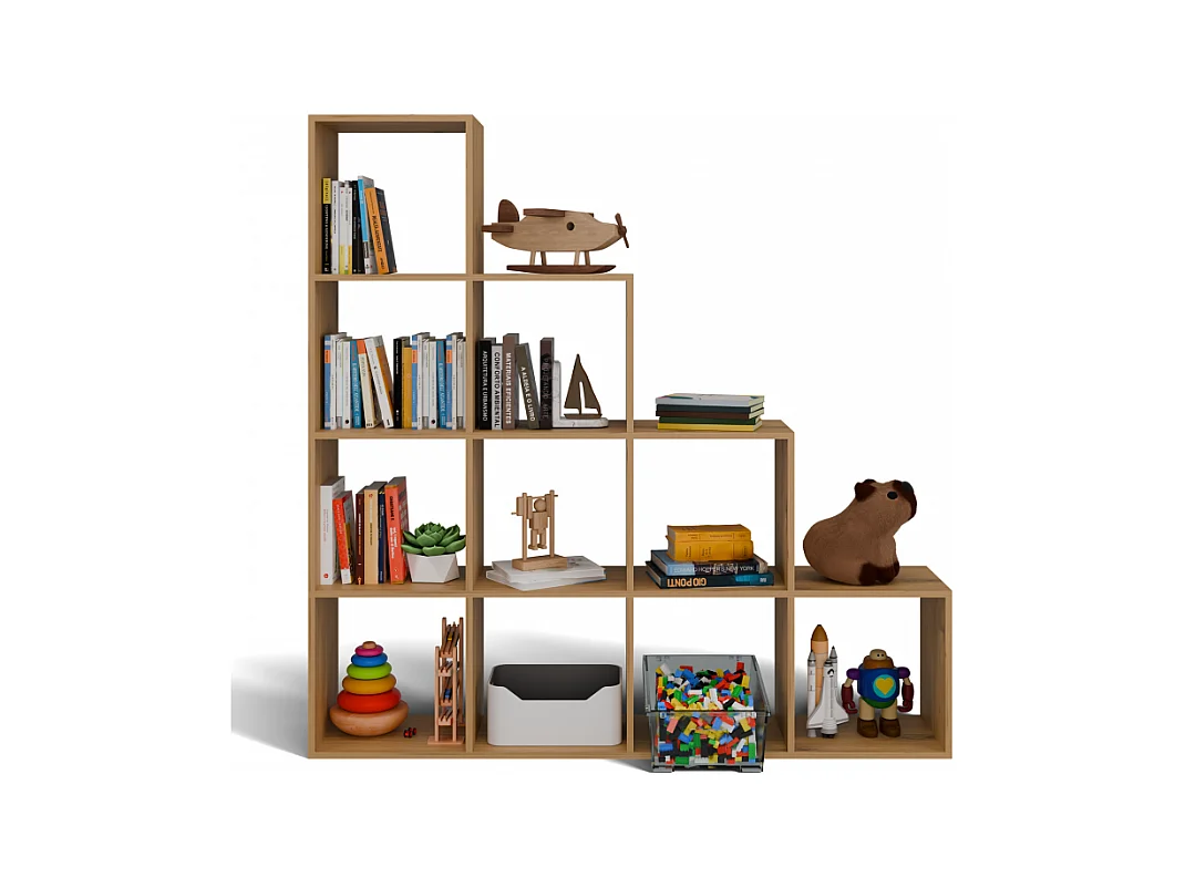 Regał Step 4X4 RS-40 | Dąb Artisan |153x30x153 cm | Regal Komorowy