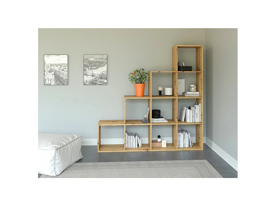 Regał Step 4X4 RS-40 | Dąb Artisan |153x30x153 cm | Regal Komorowy