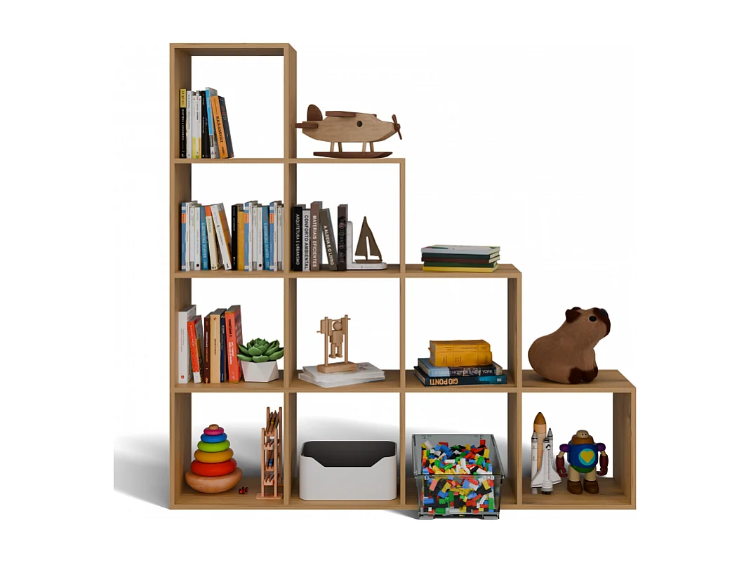 Regał Step 4X4 RS-40 | Dąb Artisan |153x30x153 cm | Regal Komorowy