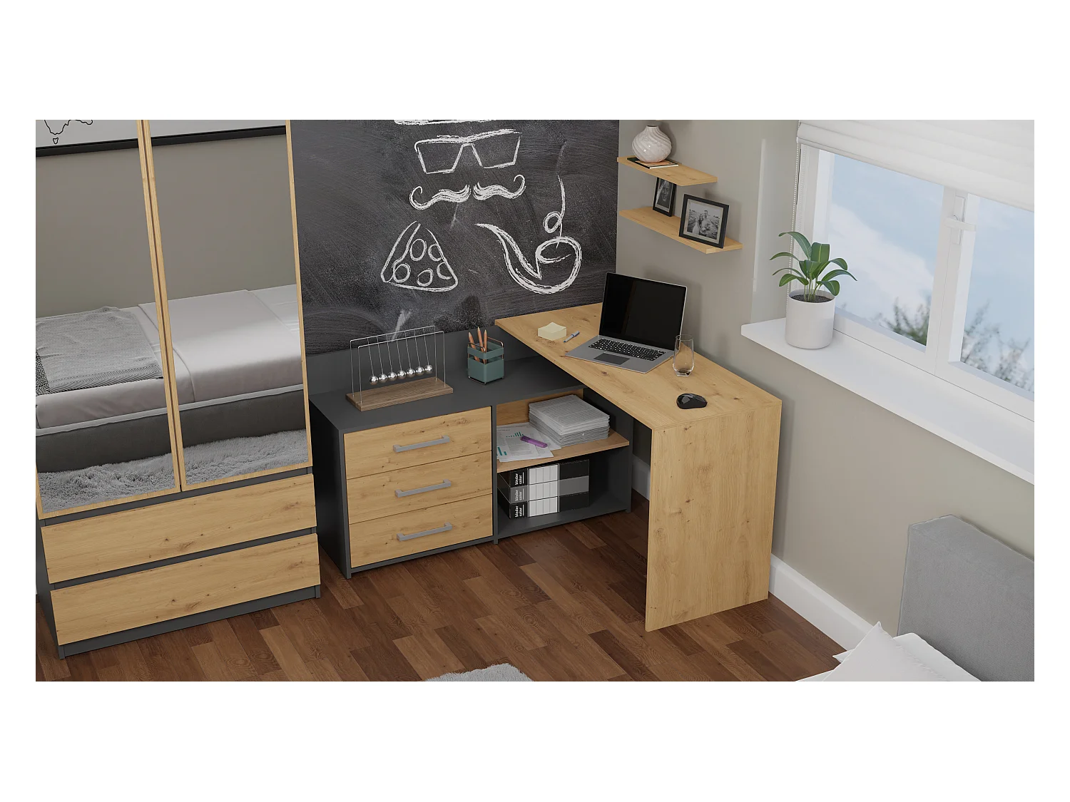 Bureau DANY DANY ANTHRACITE ARTISAN