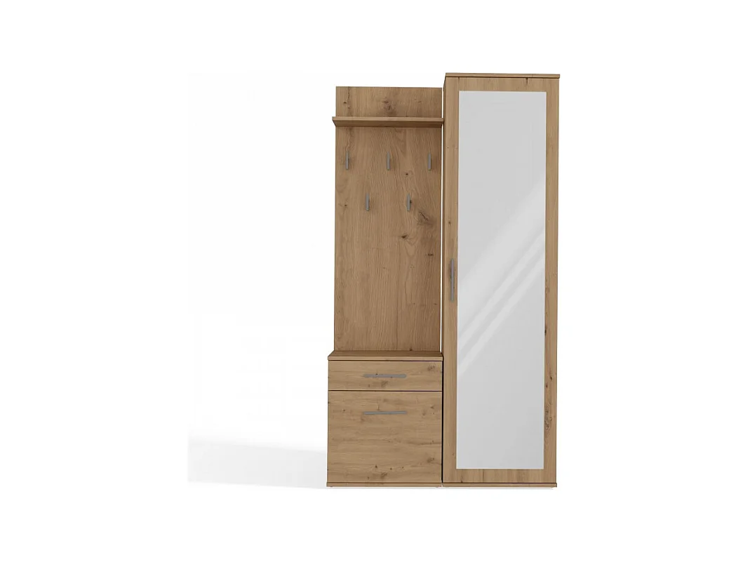 Garderoba Duo | Artisan | 100x35x180 cm | Szafa, Lustro, Wieszak, Szuflada, Szafka
