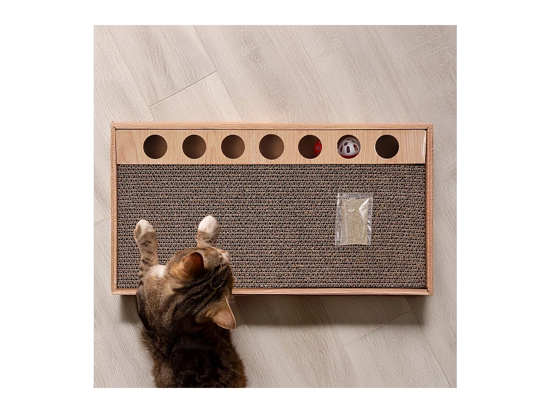 JOUETS EN CARDBOARD poteau à gratter boule horizontale