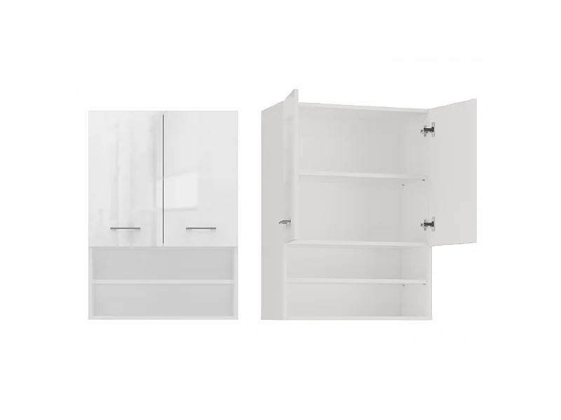 Szafka Pola MINI DK | Biały Połysk| 64x30x90 cm | Szafka Łazienkowa  Wisząca