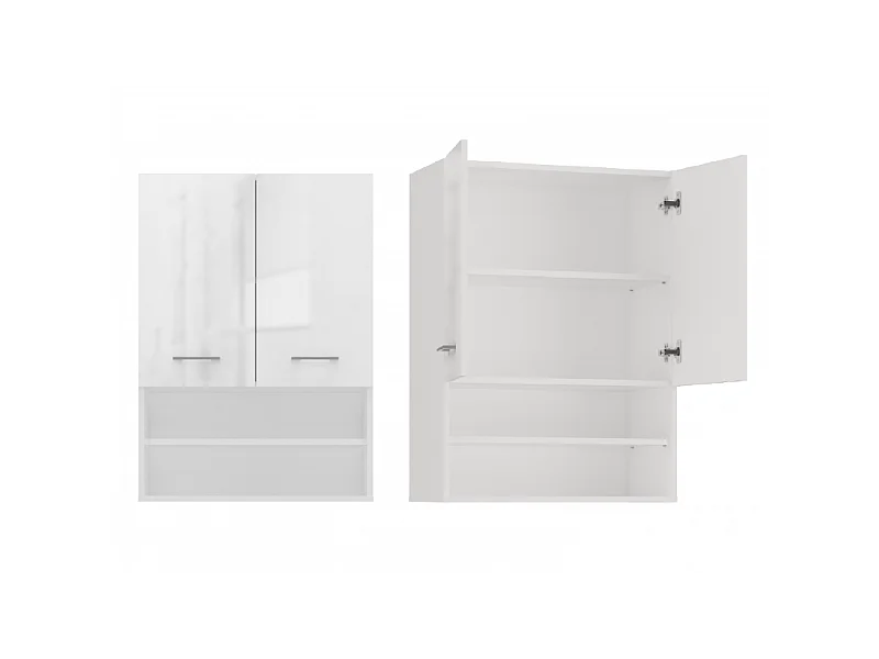 Szafka Pola MINI DK | Biały Połysk| 64x30x90 cm | Szafka Łazienkowa  Wisząca