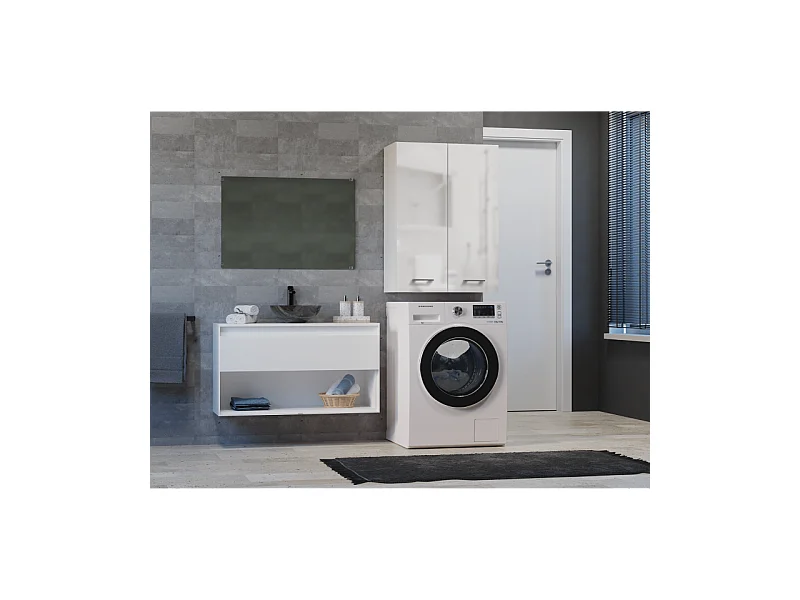 Meuble lave-linge MINI/DD champs BLANC BRILLANT