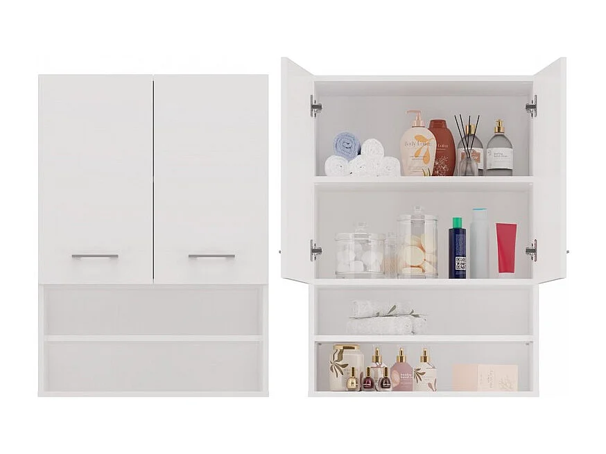Szafka Pola MINI DK | Biała | 64x30x90 cm | Szafka Łazienkowa  Wisząca