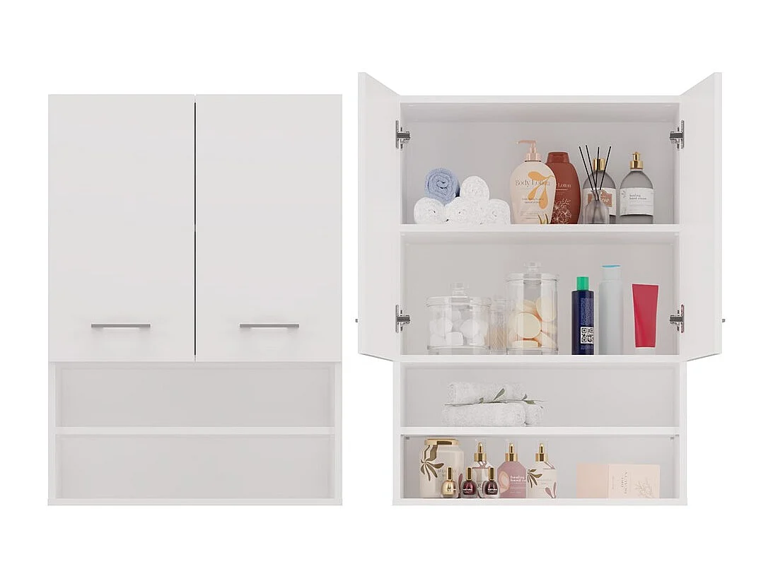 Szafka Pola MINI DK | Biała | 64x30x90 cm | Szafka Łazienkowa  Wisząca