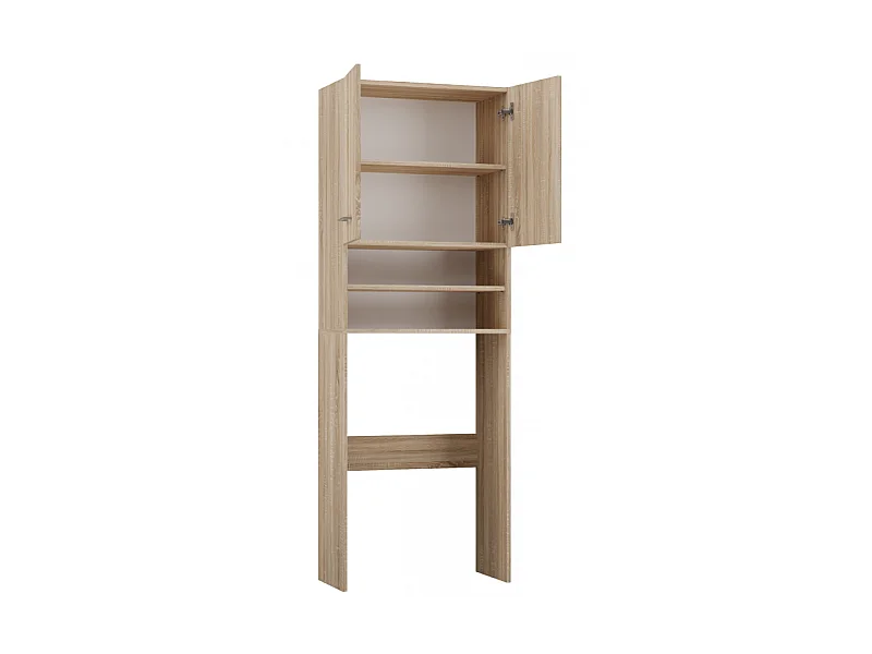 Szafka Pola DK | Dąb Sonoma | 64x30x180 cm | Regał Łazienkowy nad Pralkę