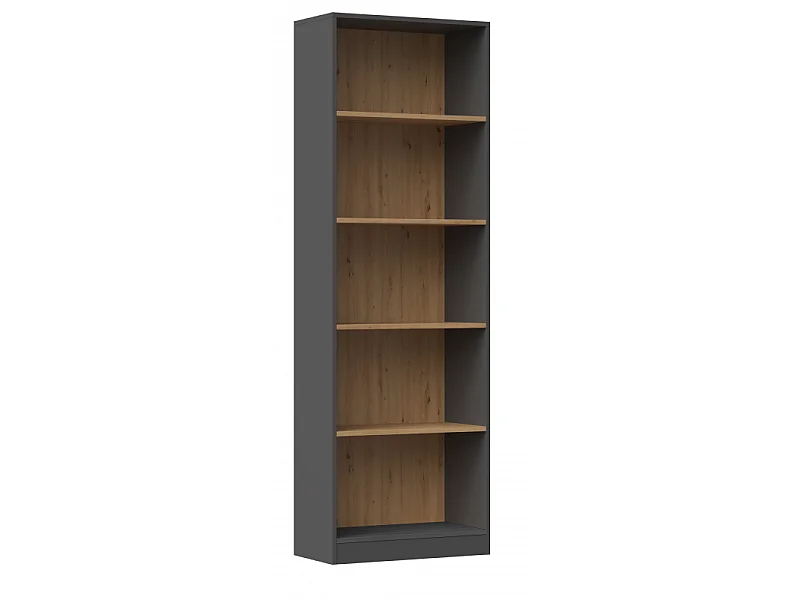 Regał Onyx R60 | Antracyt, Dąb Artisan | 60x30x182 cm |  Książki Zabawki Segregatory