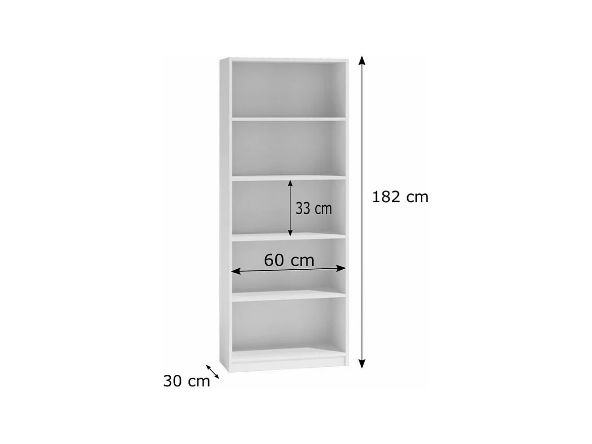 Regał Onyx R60 | Antracyt, Dąb Artisan | 60x30x182 cm |  Książki Zabawki Segregatory