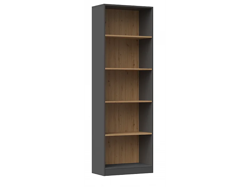 Regał Onyx R60 | Antracyt, Dąb Artisan | 60x30x182 cm |  Książki Zabawki Segregatory
