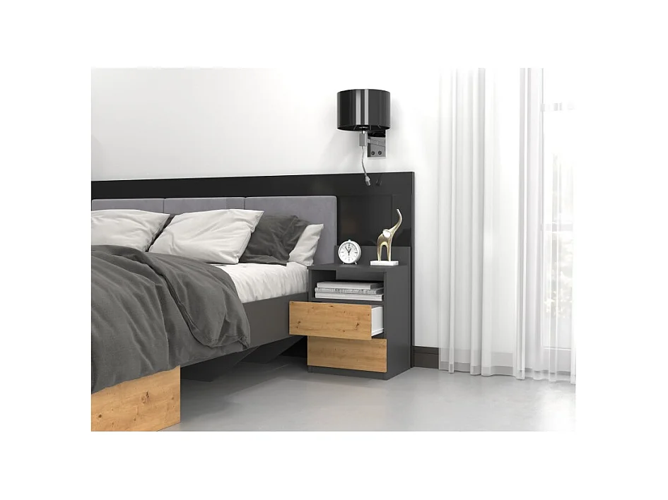 Malwa M1 ANTHRACITE ARTISAN table de chevet