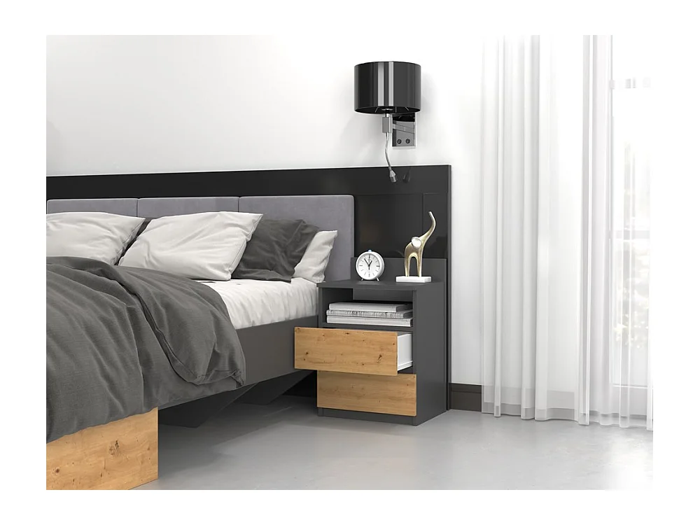 Malwa M1 ANTHRACITE ARTISAN table de chevet