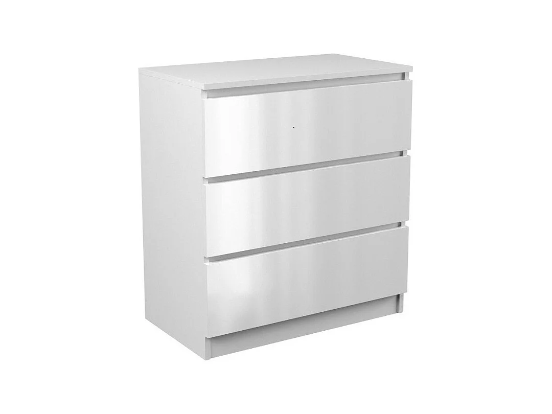Komoda Malwa M3 | BIAŁY POŁYSK | 70x40x75 cm | 3 Szuflady Nowoczesna