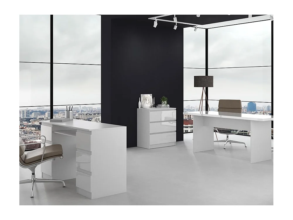 Komoda Malwa M3 | BIAŁY POŁYSK | 70x40x75 cm | 3 Szuflady Nowoczesna