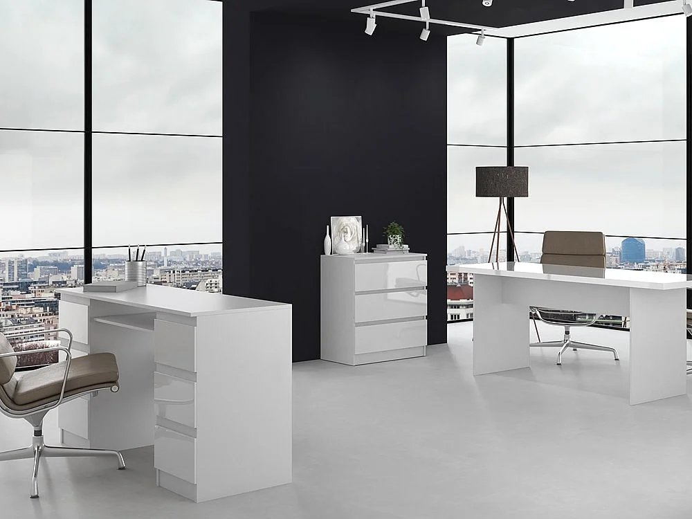 Komoda Malwa M3 | BIAŁY POŁYSK | 70x40x75 cm | 3 Szuflady Nowoczesna