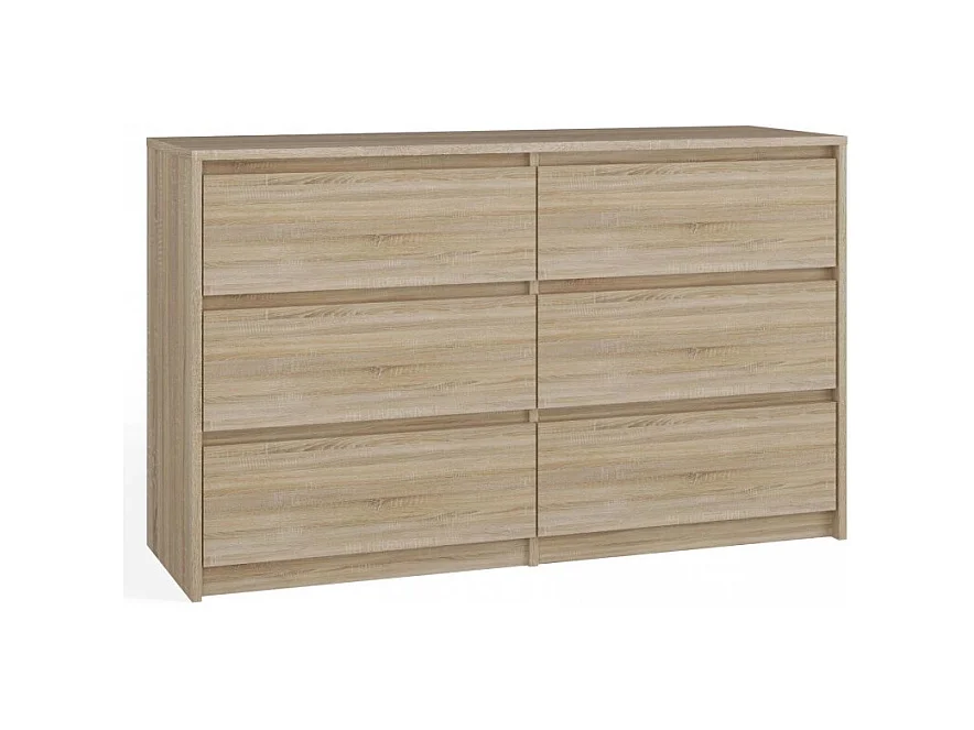 Komoda Karo K120 | Dąb Sonoma| 120x40x73.5 cm | 6 Szuflad