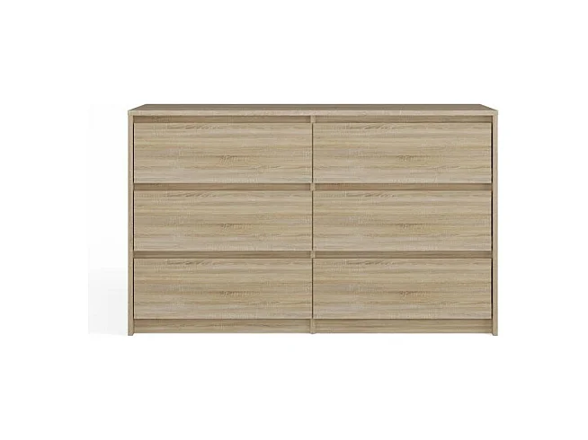 Komoda Karo K120 | Dąb Sonoma| 120x40x73.5 cm | 6 Szuflad