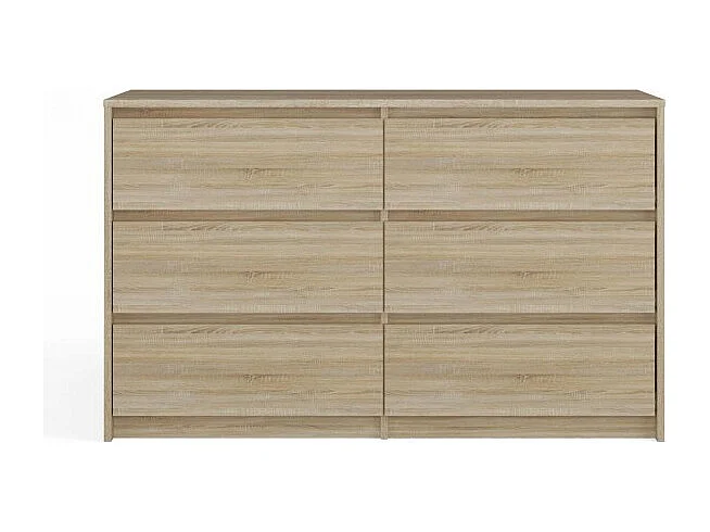 Komoda Karo K120 | Dąb Sonoma| 120x40x73.5 cm | 6 Szuflad