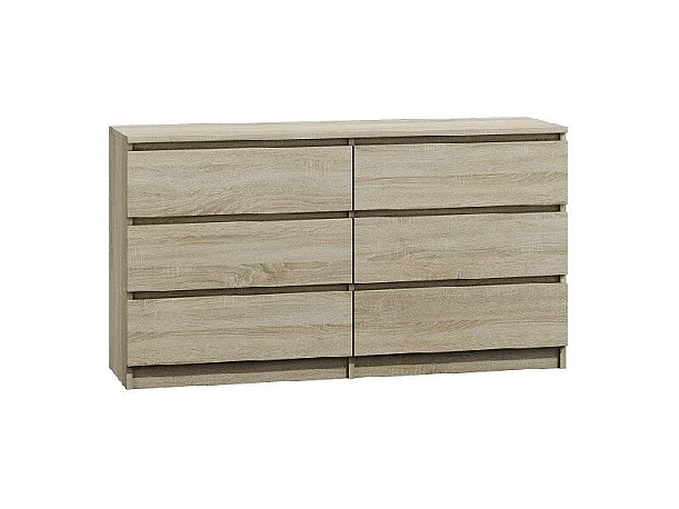 Komoda Malwa M6/140 | Dąb Sonoma | 138x40x75 cm | 6 Szuflad