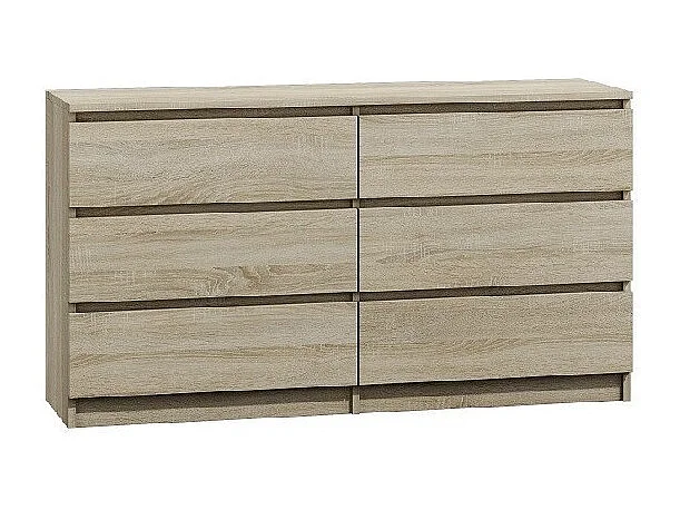 Komoda Malwa M6/140 | Dąb Sonoma | 138x40x75 cm | 6 Szuflad