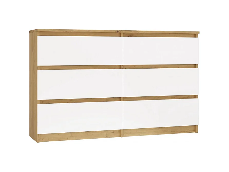 Komoda Malwa M6 | Dąb Artisan/Biały | 120x30x75 cm | Elegancki Design