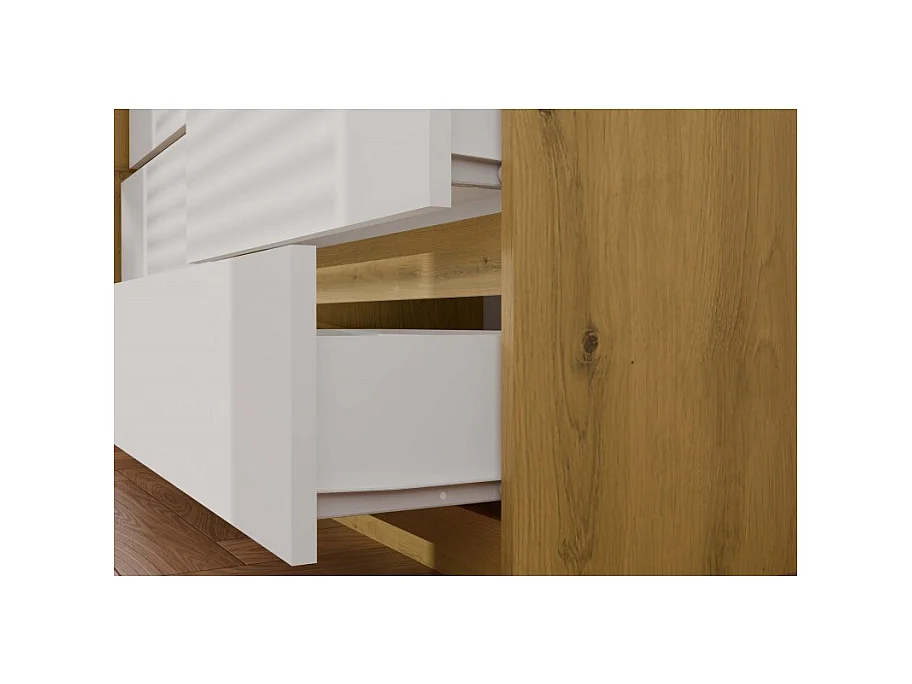 Komoda Malwa M6 | Dąb Artisan/Biały | 120x30x75 cm | Elegancki Design