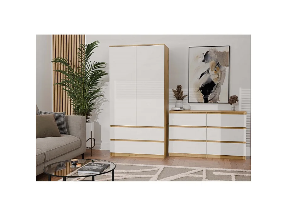 Komoda Malwa M6 | Dąb Artisan/Biały | 120x30x75 cm | Elegancki Design