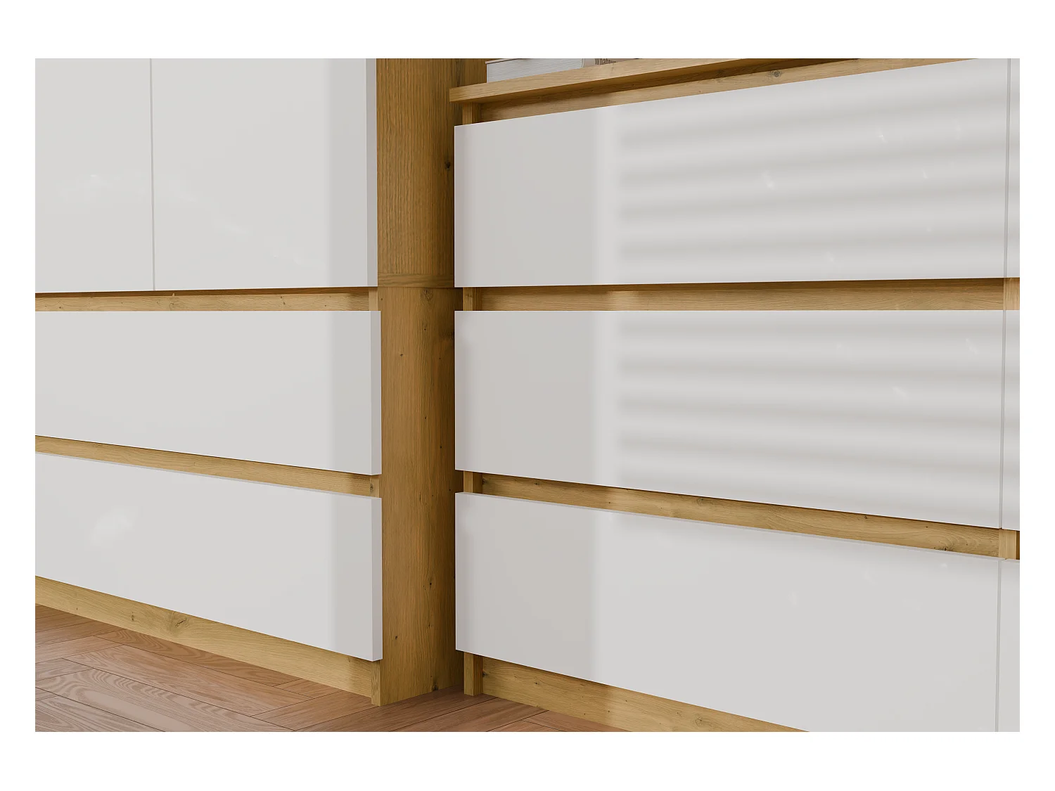 Komoda Malwa M6 | Dąb Artisan/Biały | 120x30x75 cm | Elegancki Design