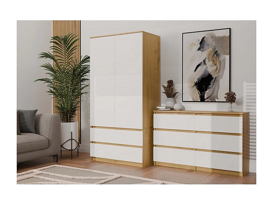 Komoda Malwa M6 | Dąb Artisan/Biały | 120x30x75 cm | Elegancki Design