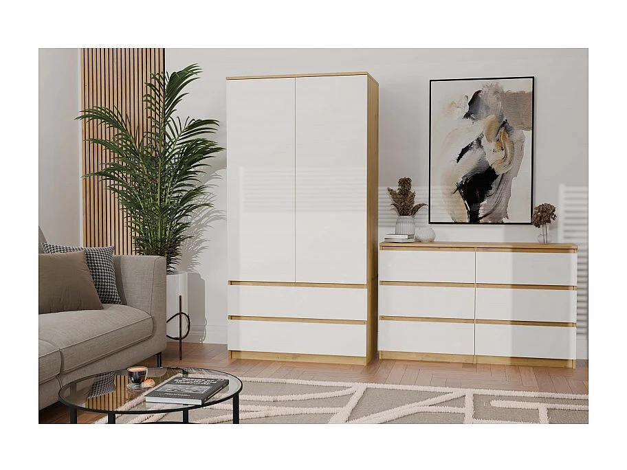Komoda Malwa M6 | Dąb Artisan/Biały | 120x30x75 cm | Elegancki Design