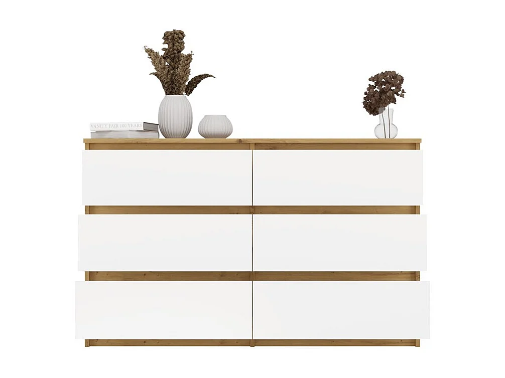 Komoda Malwa M6 | Dąb Artisan/Biały | 120x30x75 cm | Elegancki Design