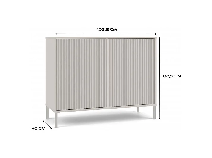Komoda KAMARO 2D SLIM | Kaszmir | 103.5x40x82.5 cm | Lamele