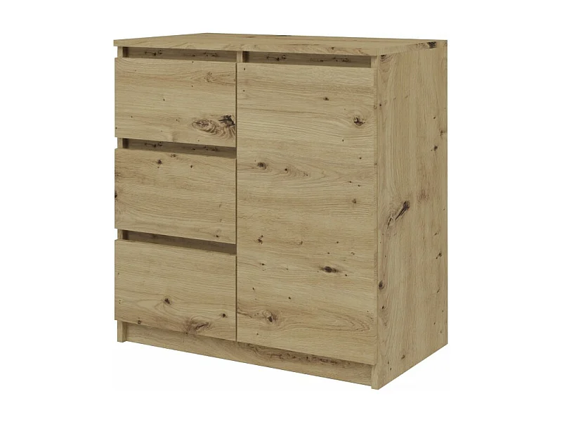 Komoda Malwa 1D3S | Dąb Artisan |80x40x75 cm | 3 Szuflady, 1 Drzwi