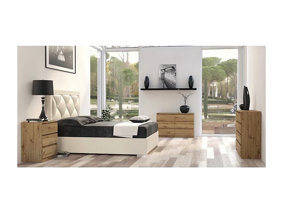 Komoda Malwa M3 | Dąb Artisan |70x40x75 cm | 3 szuflady