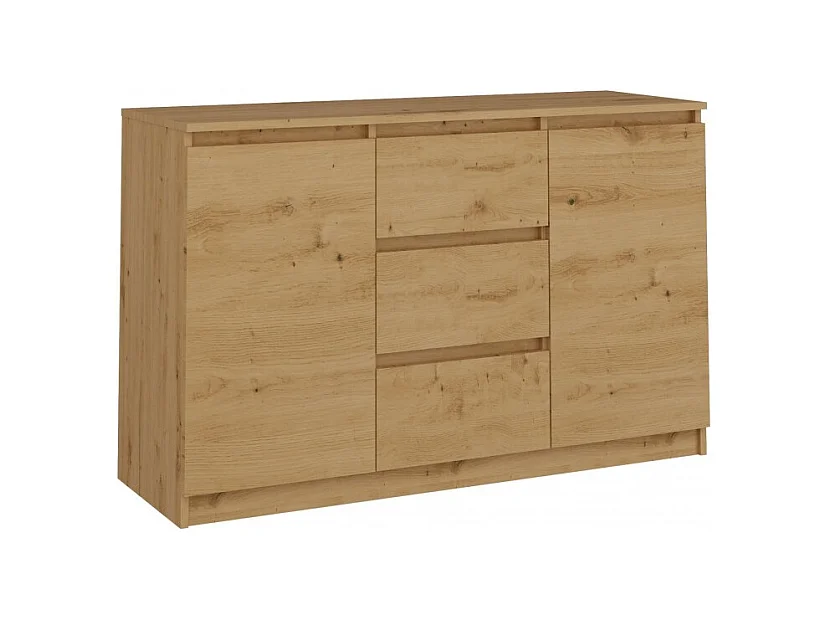 Komoda Malwa 2D3S | Dąb Artisan |120x40x75 cm | 2 Drzwi 3 Szuflady
