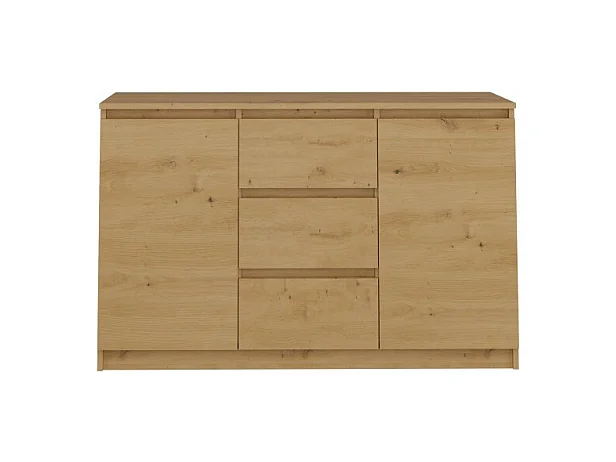 Komoda Malwa 2D3S | Dąb Artisan |120x40x75 cm | 2 Drzwi 3 Szuflady
