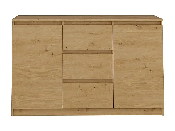 Komoda Malwa 2D3S | Dąb Artisan |120x40x75 cm | 2 Drzwi 3 Szuflady
