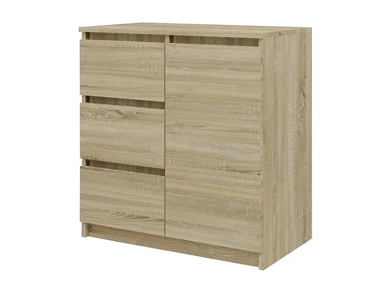 Komoda Malwa 1D3S | Dab Sonoma | 80x40x75 cm | 3 Szuflady, 1 Drzwi