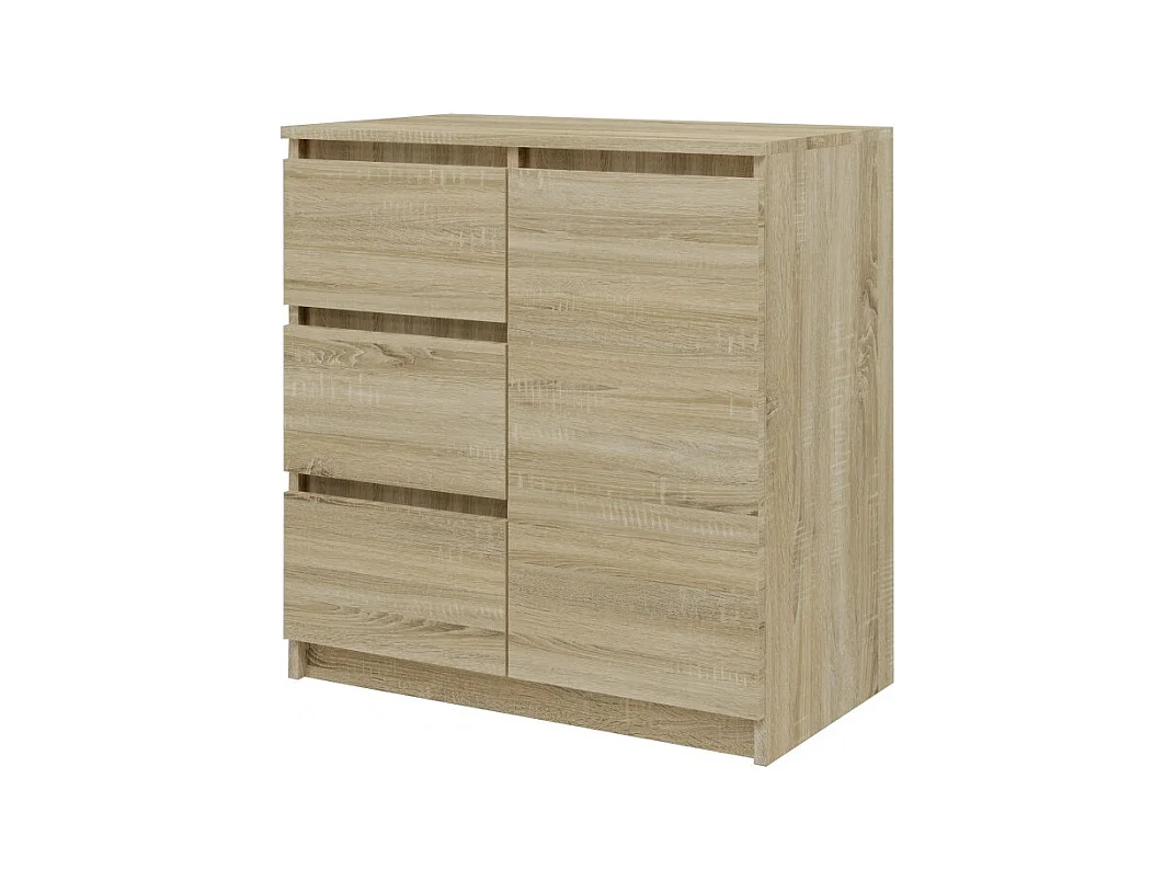 Komoda Malwa 1D3S | Dab Sonoma | 80x40x75 cm | 3 Szuflady, 1 Drzwi