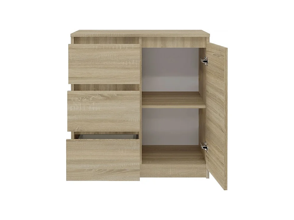 Komoda Malwa 1D3S | Dab Sonoma | 80x40x75 cm | 3 Szuflady, 1 Drzwi