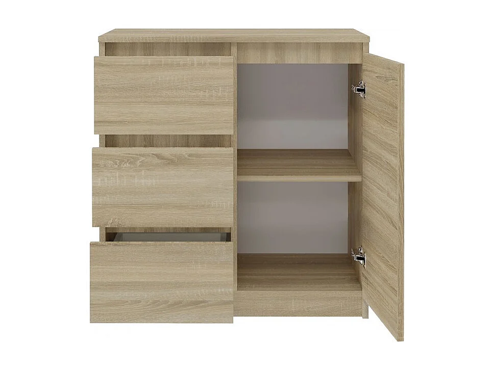 Komoda Malwa 1D3S | Dab Sonoma | 80x40x75 cm | 3 Szuflady, 1 Drzwi