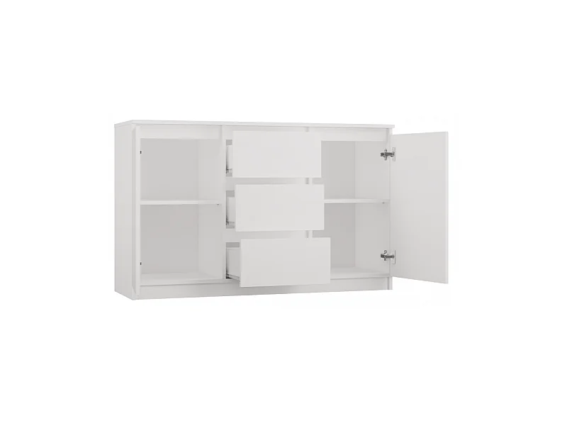 Komoda COSTA |  Biała | 200x40x75 cm | 3 Drzwi, 6 Szuflad