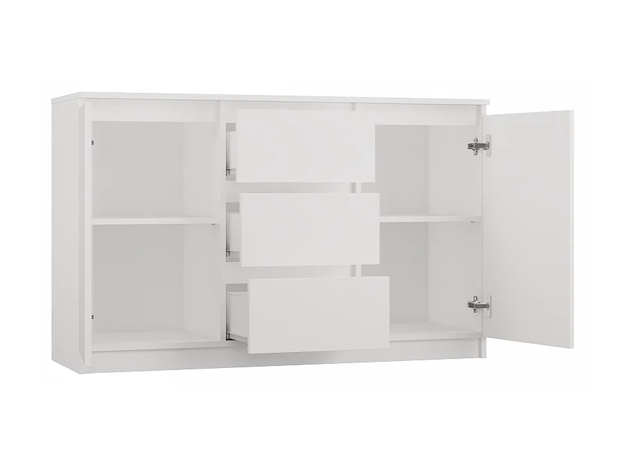Komoda COSTA |  Biała | 200x40x75 cm | 3 Drzwi, 6 Szuflad