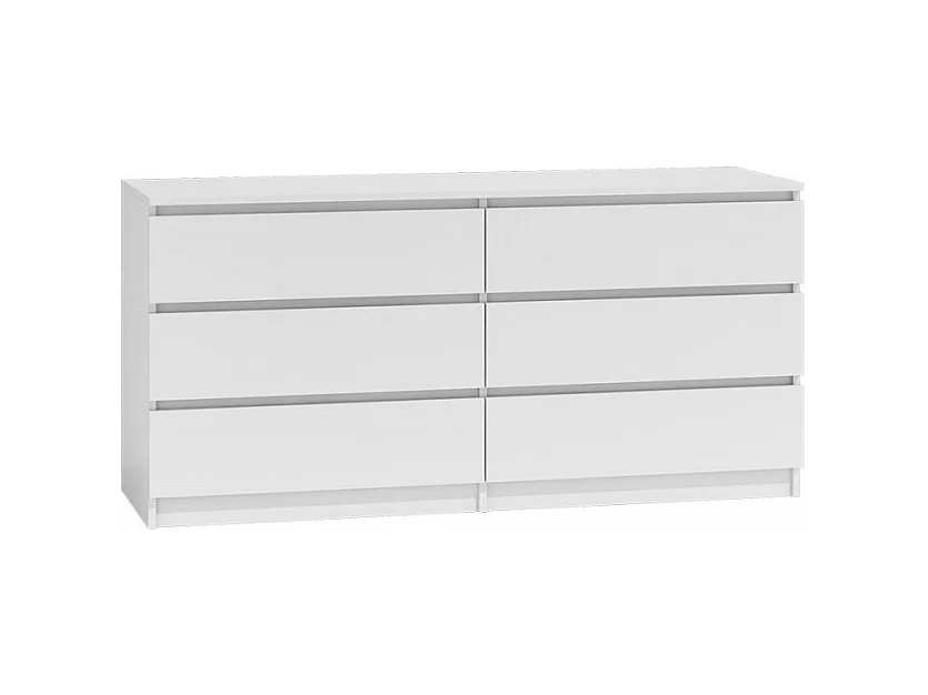 Komoda Malwa M6/140 | Biała | 138x40x75 cm | 6 Szuflad